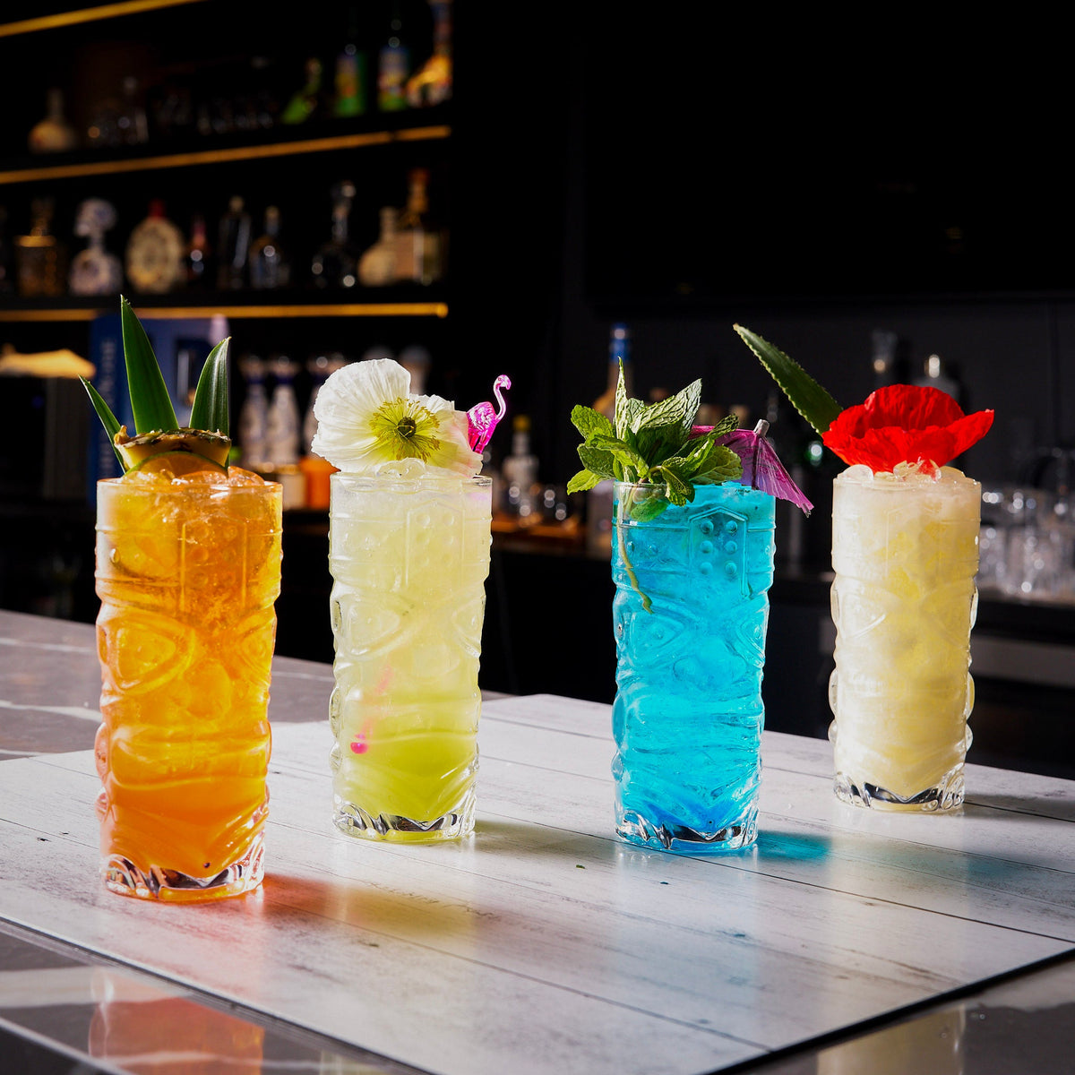 Clear Tiki Glasses, Set of 4 or 6 - 450 ML