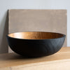 Hand Carved Extra Large Wooden Bowl. Half Charred