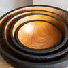 Hand Carved Extra Large Wooden Bowl. Half Charred