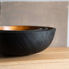 Hand Carved Extra Large Wooden Bowl. Half Charred