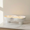 Scalloped Candle Tray-Refillable Sand Wax Candle Vessel