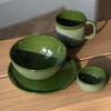 Handmade Porcelain Sauce Bowl. Green