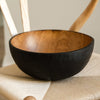 Hand Carved Large Half Charred Wooden Bowl