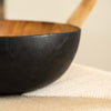 Hand Carved Large Half Charred Wooden Bowl