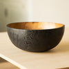 Hand Carved Large Half Charred Wooden Bowl