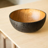 Hand Carved Large Half Charred Wooden Bowl