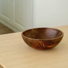 Hand-Carved Large Walnut Wood Bowl