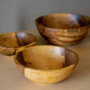 Hand Carved Walnut Wood Nesting Bowl Set
