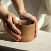 Handmade Pottery Coffee Cup – Rustic Pinkish Red Stoneware