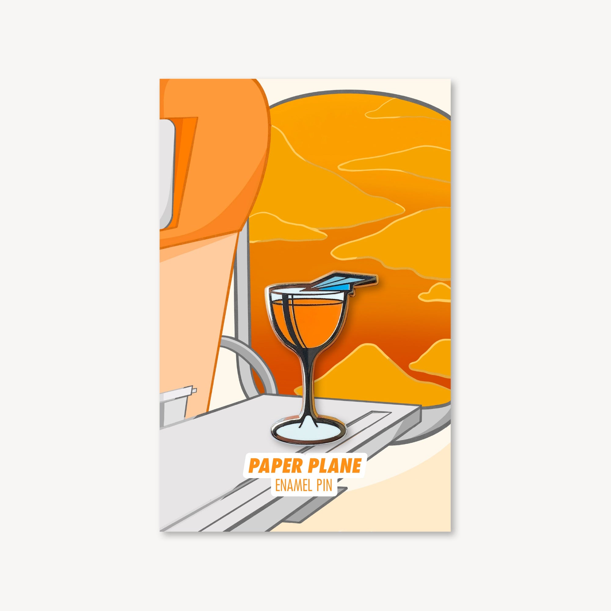 Paper Plane Cocktail Pin