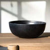 Stoneware Black Matte Salad Serving Bowl