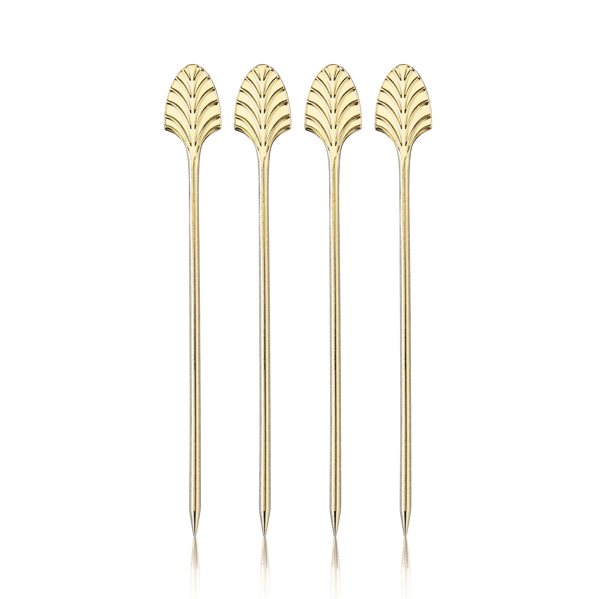 Art Deco Cocktail Picks in Gold Set of 4