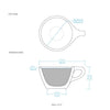 Lino Large Latte Cup & Saucer - Grey (12oz/355ml)