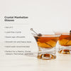 Raye Heavy Base Stemless Crystal Manhattan Glasses Set of 2